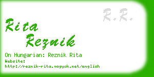rita reznik business card
